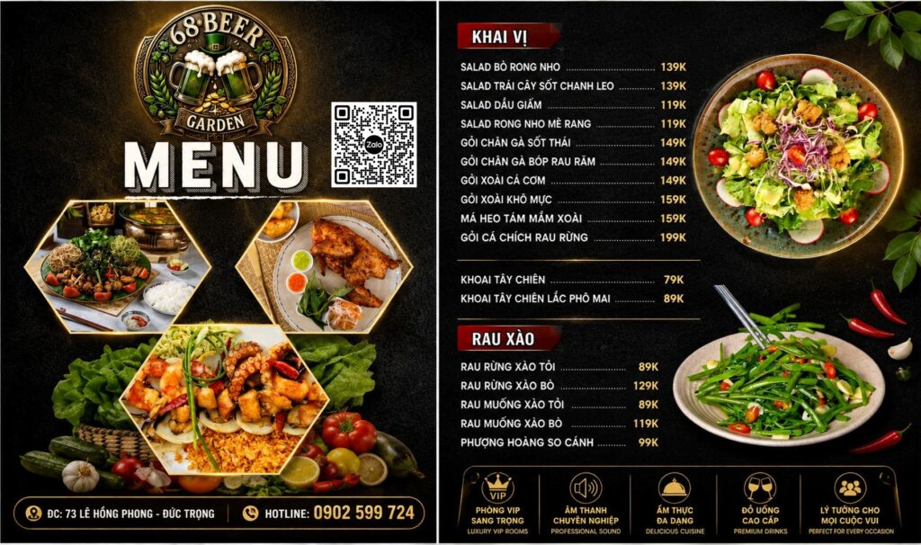 Bìa Menu Món Ăn Website 68 Garden
