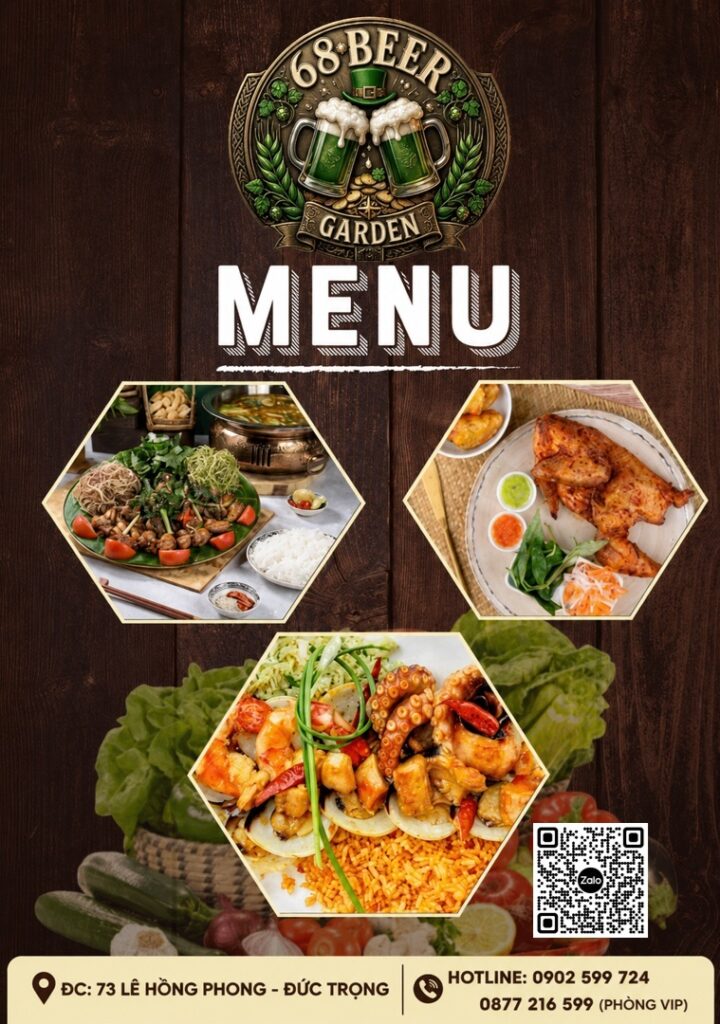 Menu 68 Garden Trang Bìa