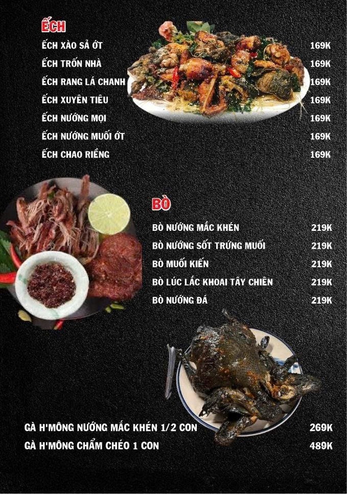 Menu Thực Đơn 68 Garden Đức Trọng 73 Lê Hồng Phong Gà Đen HMong