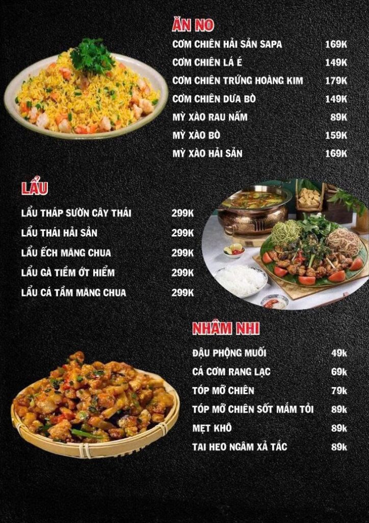 Menu Thực Đơn 68 Garden Đức Trọng 73 Lê Hồng Phong 3