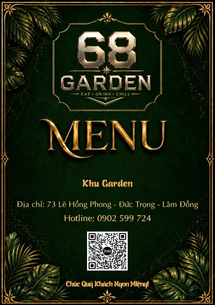 Menu Thực Đơn 68 Garden Sân Vườn Booking Đặt Bàn (1)