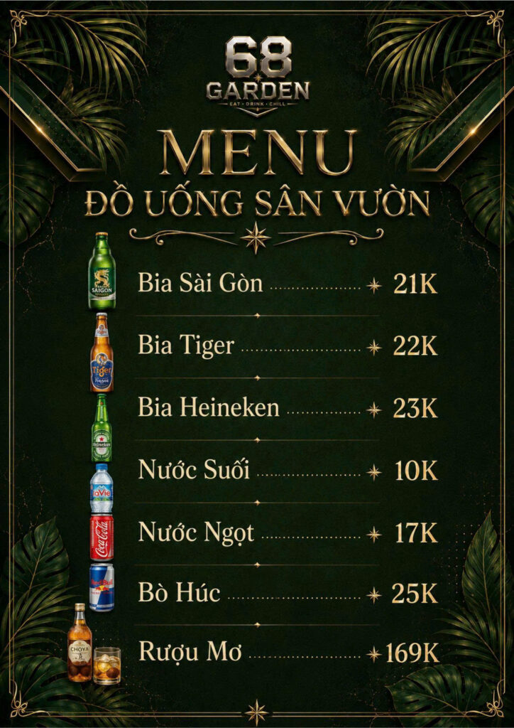 Menu Thực Đơn 68 Garden Sân Vườn Booking Đặt Bàn (2)