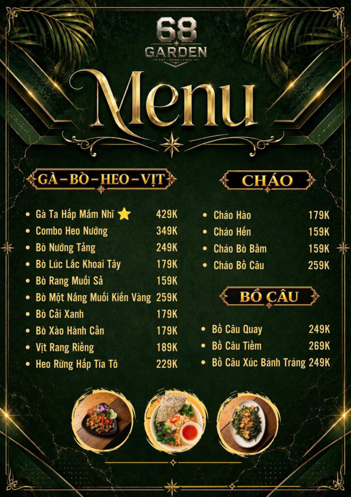 Menu Thực Đơn 68 Garden Sân Vườn Booking Đặt Bàn (7)