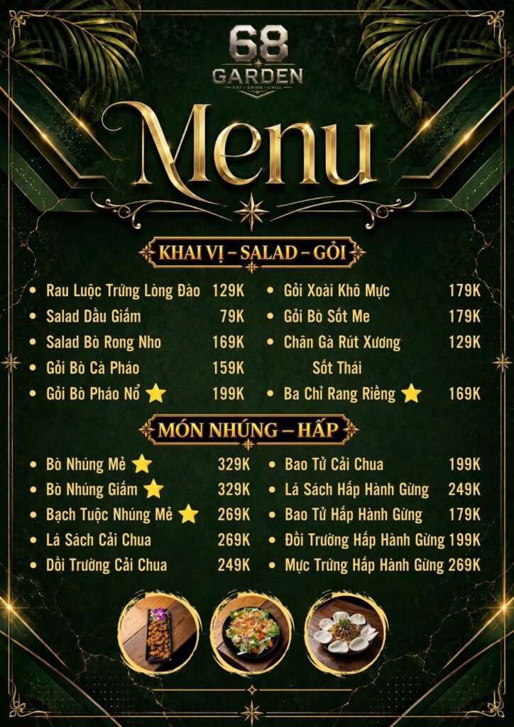Menu Thực Đơn 68 Garden Sân Vườn Booking Đặt Bàn (8)